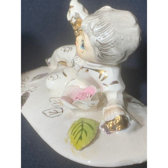 Vintage Porcelain Dish with Victorian Boy On Lid by Tilso - Picture 9 of 12